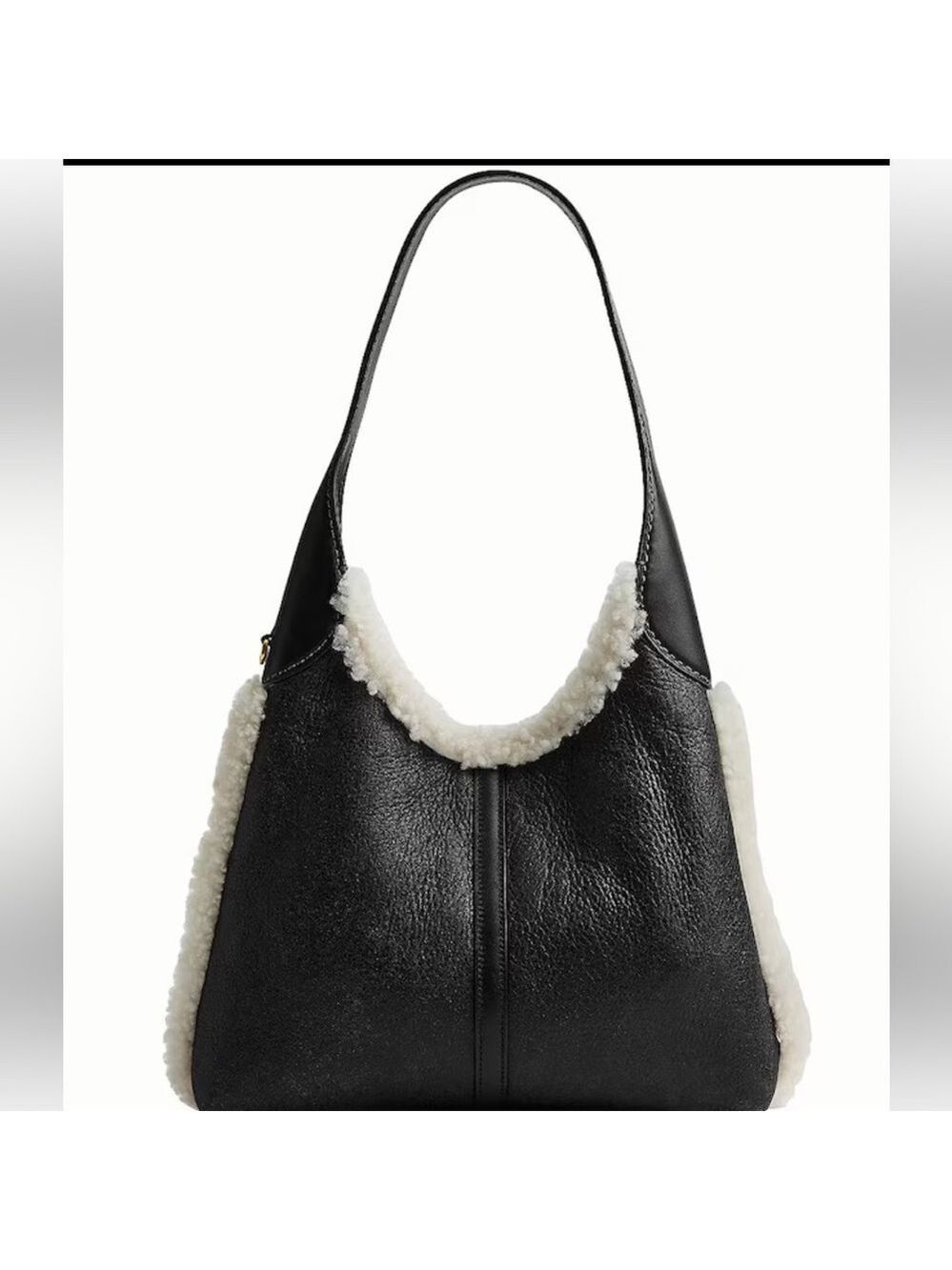 Coach - Shearling Brooklyn 28 NWT - Black Leather & Shearling w/Removable Pouch - Picture 13 of 14